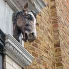 London, England, Great Britain. Head detail on building in old tannery district. Art Print